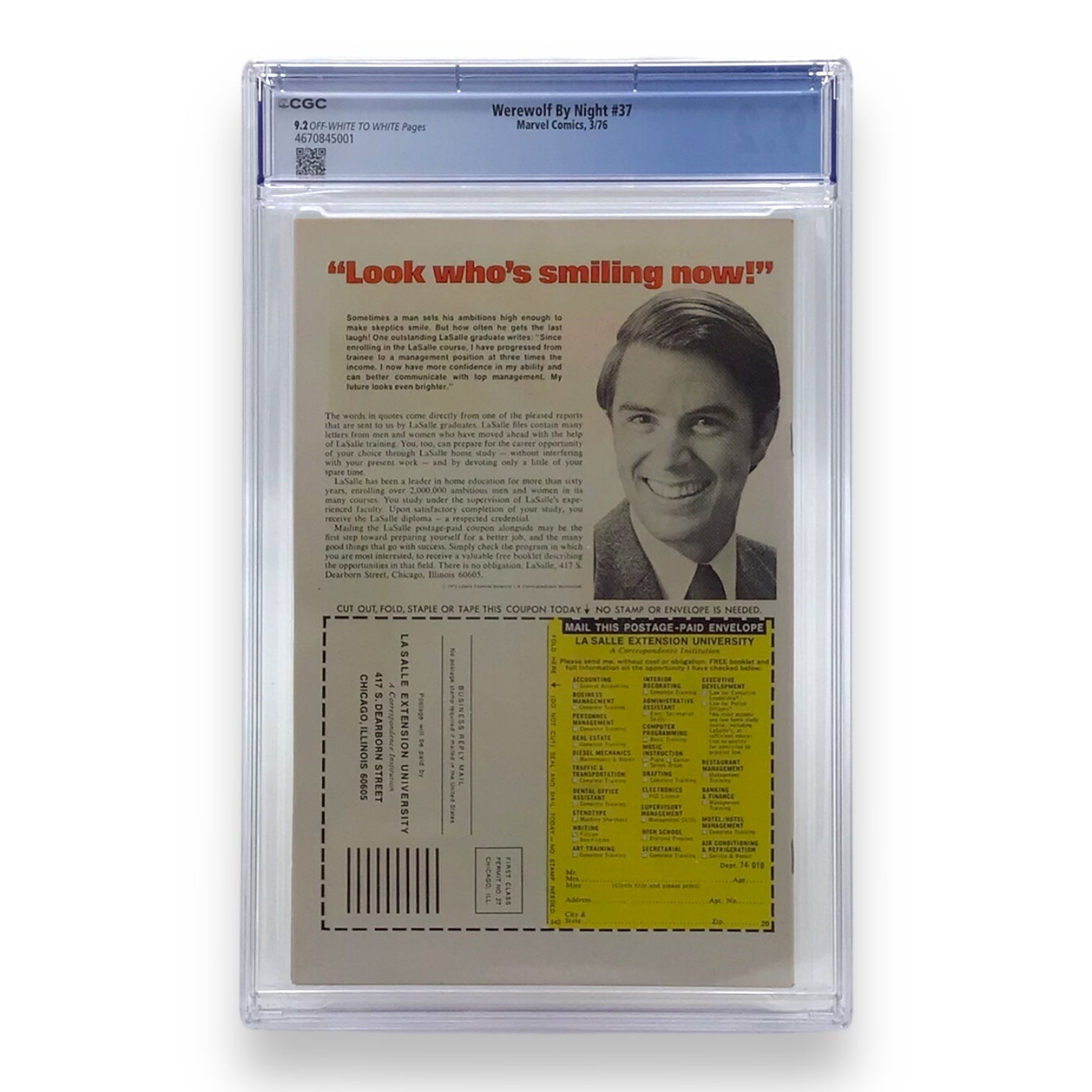 Marvel Comics Werewolf By Night #37 - CGC Graded 9.2