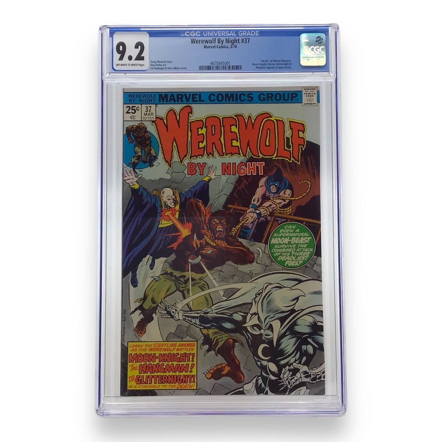 Marvel Comics Werewolf By Night #37 - CGC Graded 9.2