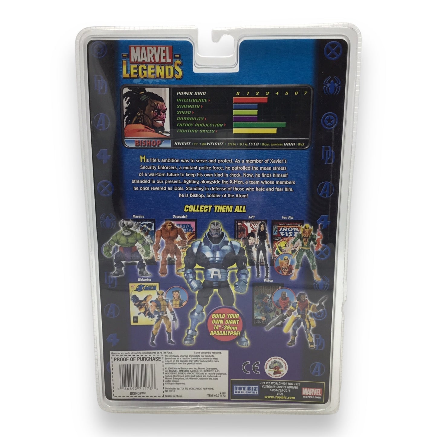 Marvel Legends Bishop Poseable Action Figure with Comic Book - 2005