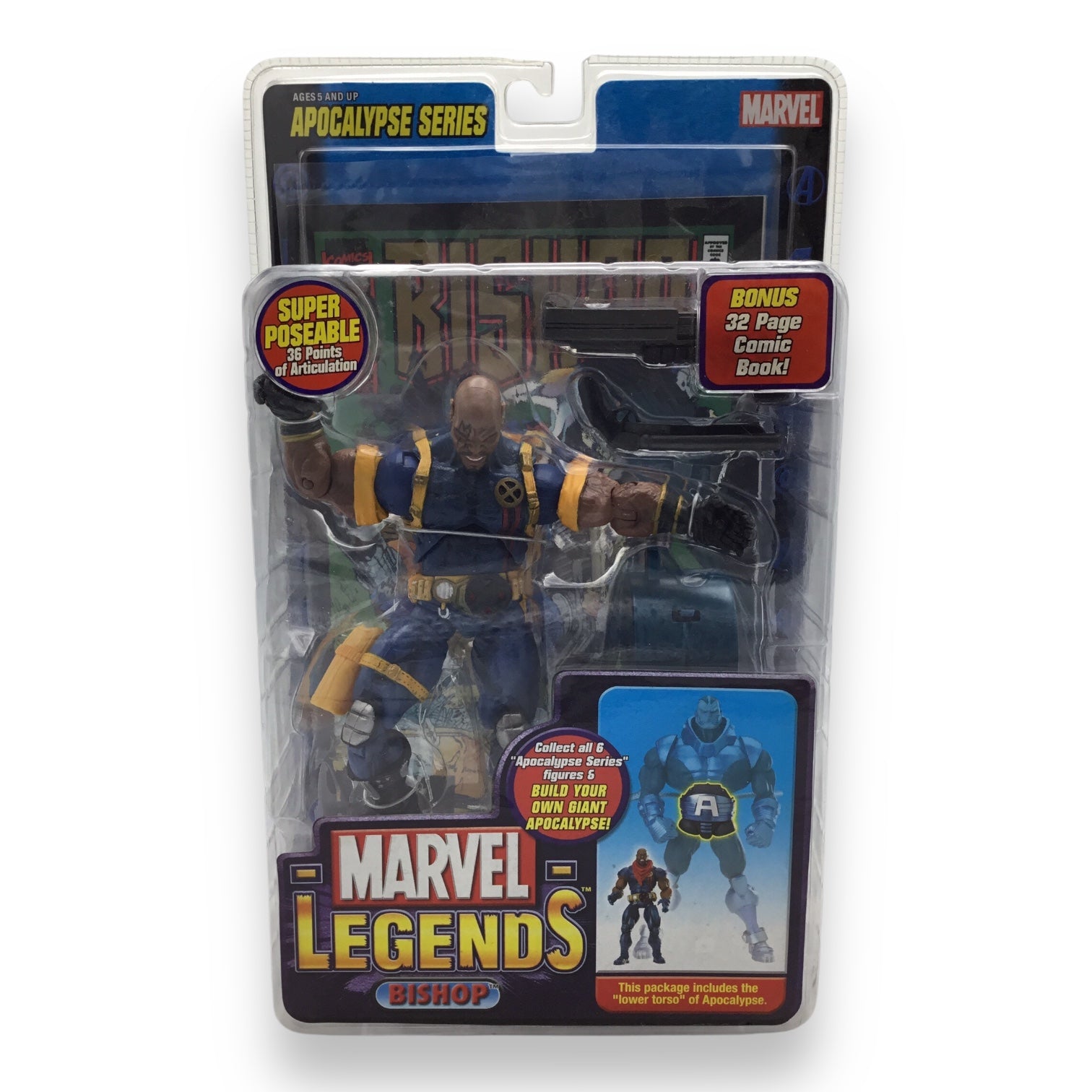 Marvel Legends Bishop Poseable Action Figure with Comic Book - 2005