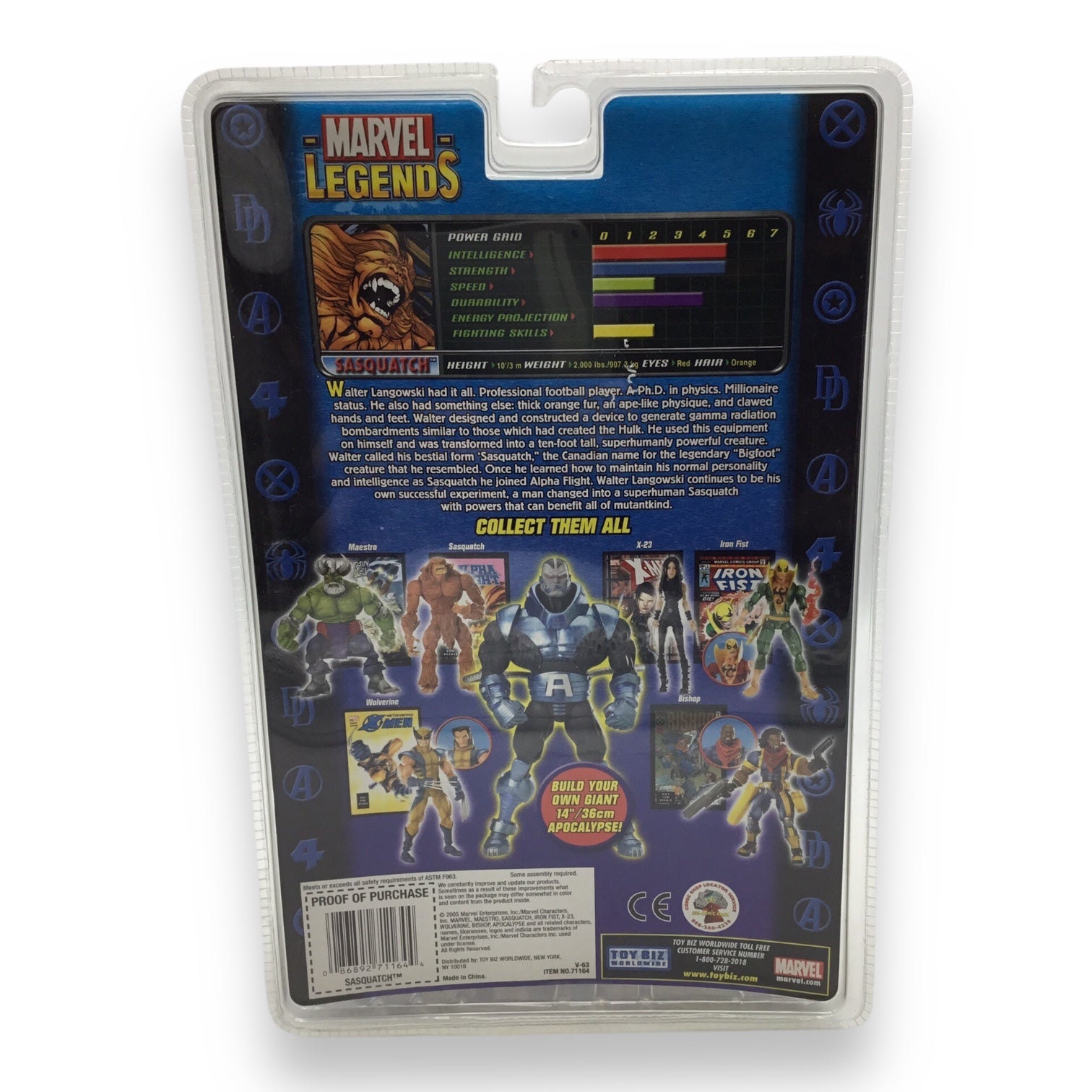 Marvel Legends Sasquatch Poseable Action Figure with Comic Book - 2005