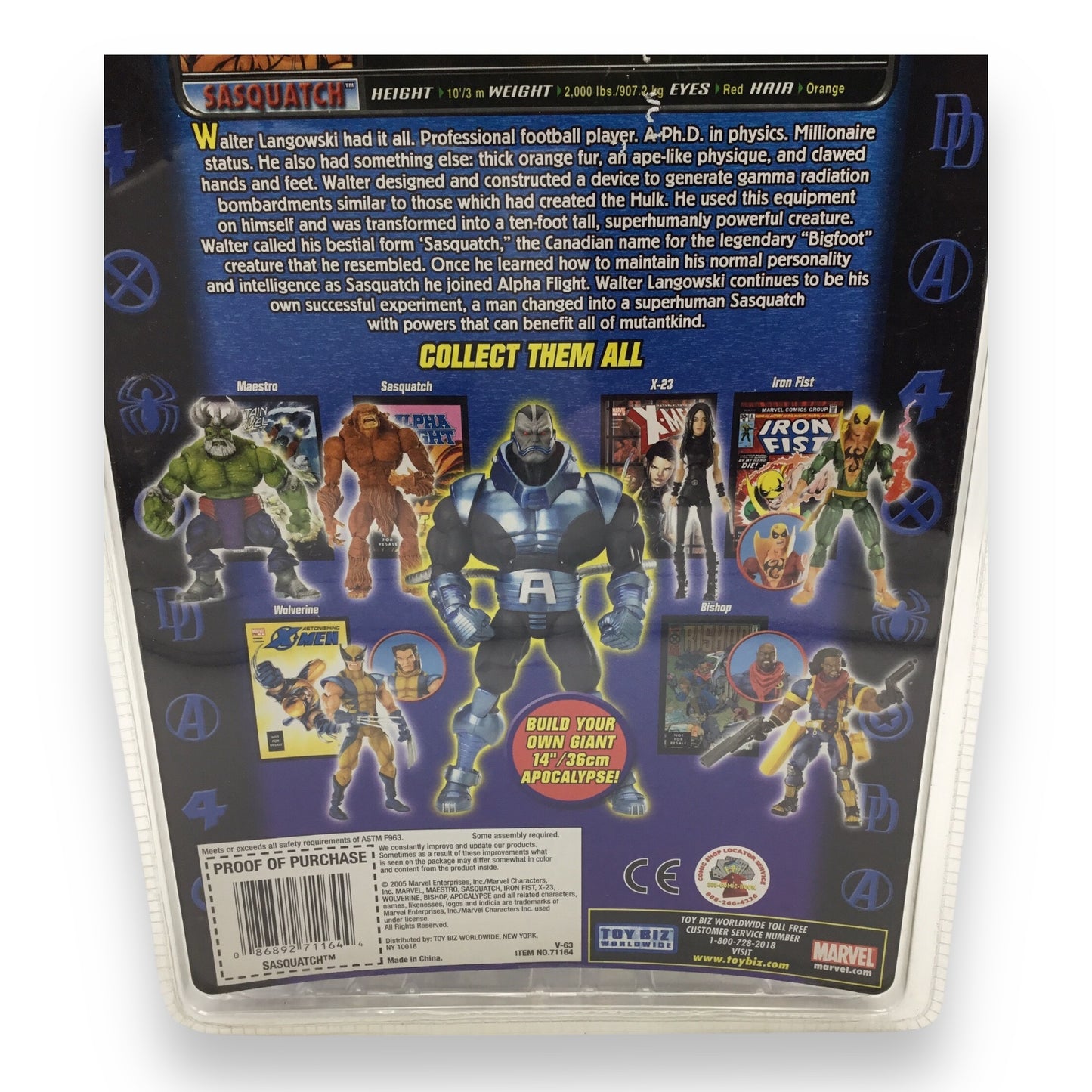 Marvel Legends Sasquatch Poseable Action Figure with Comic Book - 2005