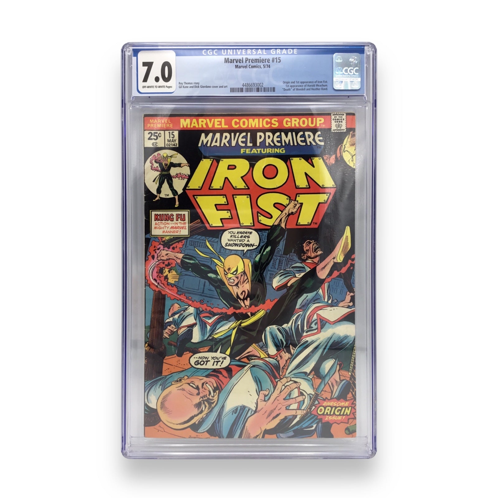 Marvel Premiere #15 - Iron Fist - Marvel 1974 - CGC 7.0