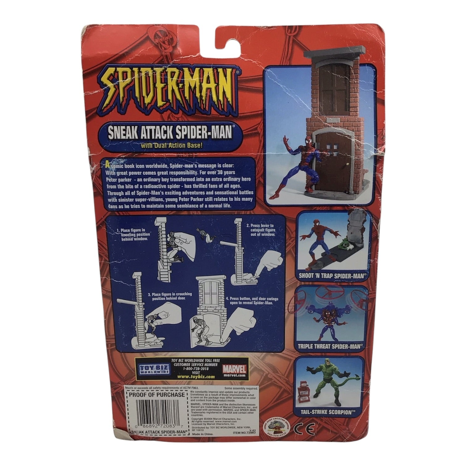 Marvel Sneak Attack Spider-Man w/ Dual Action Base Action Figure (2004)