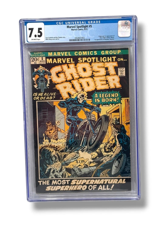 Marvel Spotlight #5 - Origin of the Ghost Rider - Marvel 1972 - CGC 7.5