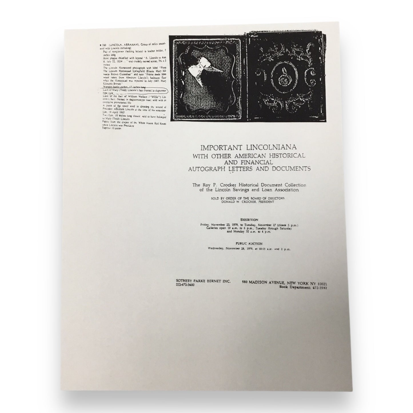 Mary Todd Lincoln Hair Clipping with Certificate of Authenticity