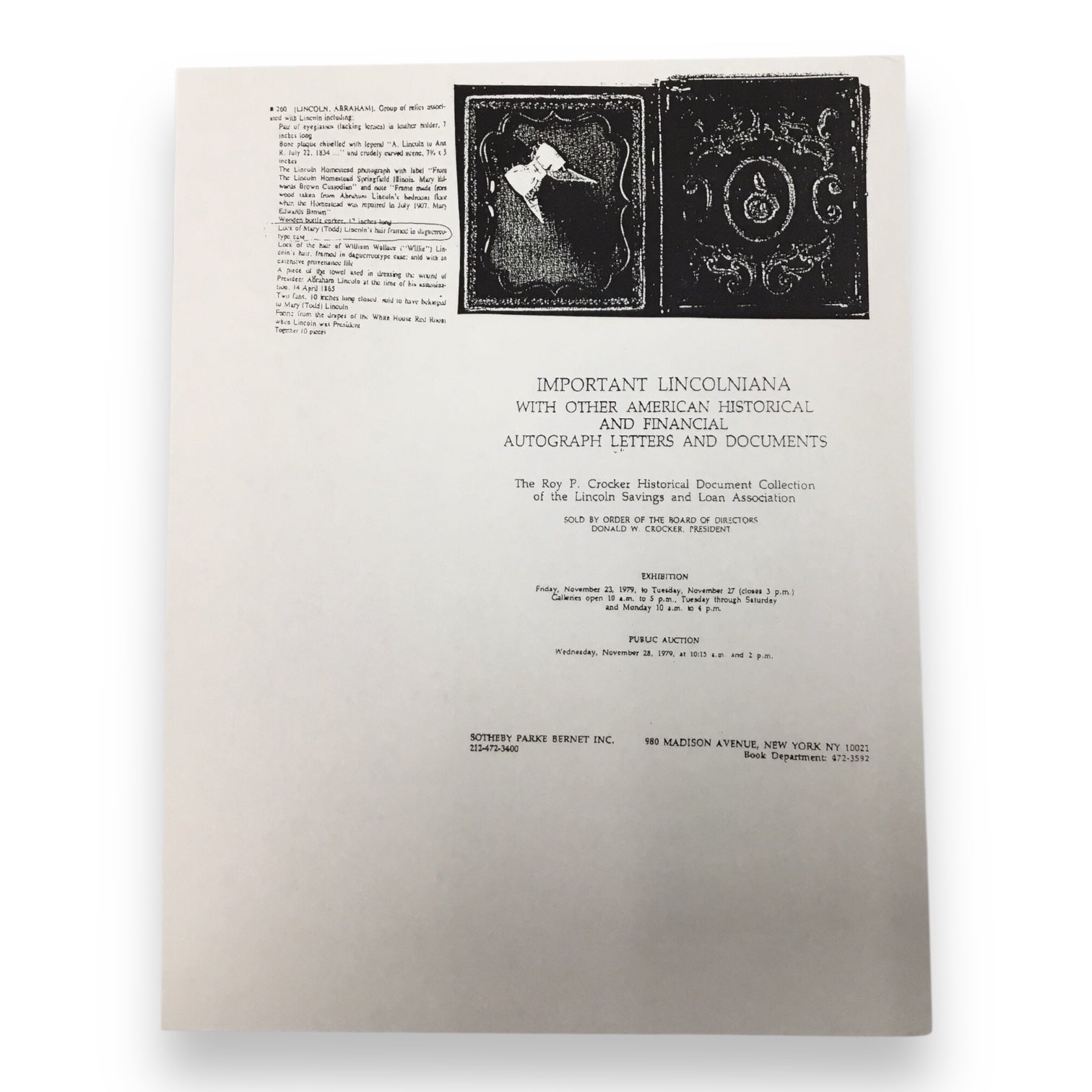 Mary Todd Lincoln Hair Clipping with Certificate of Authenticity