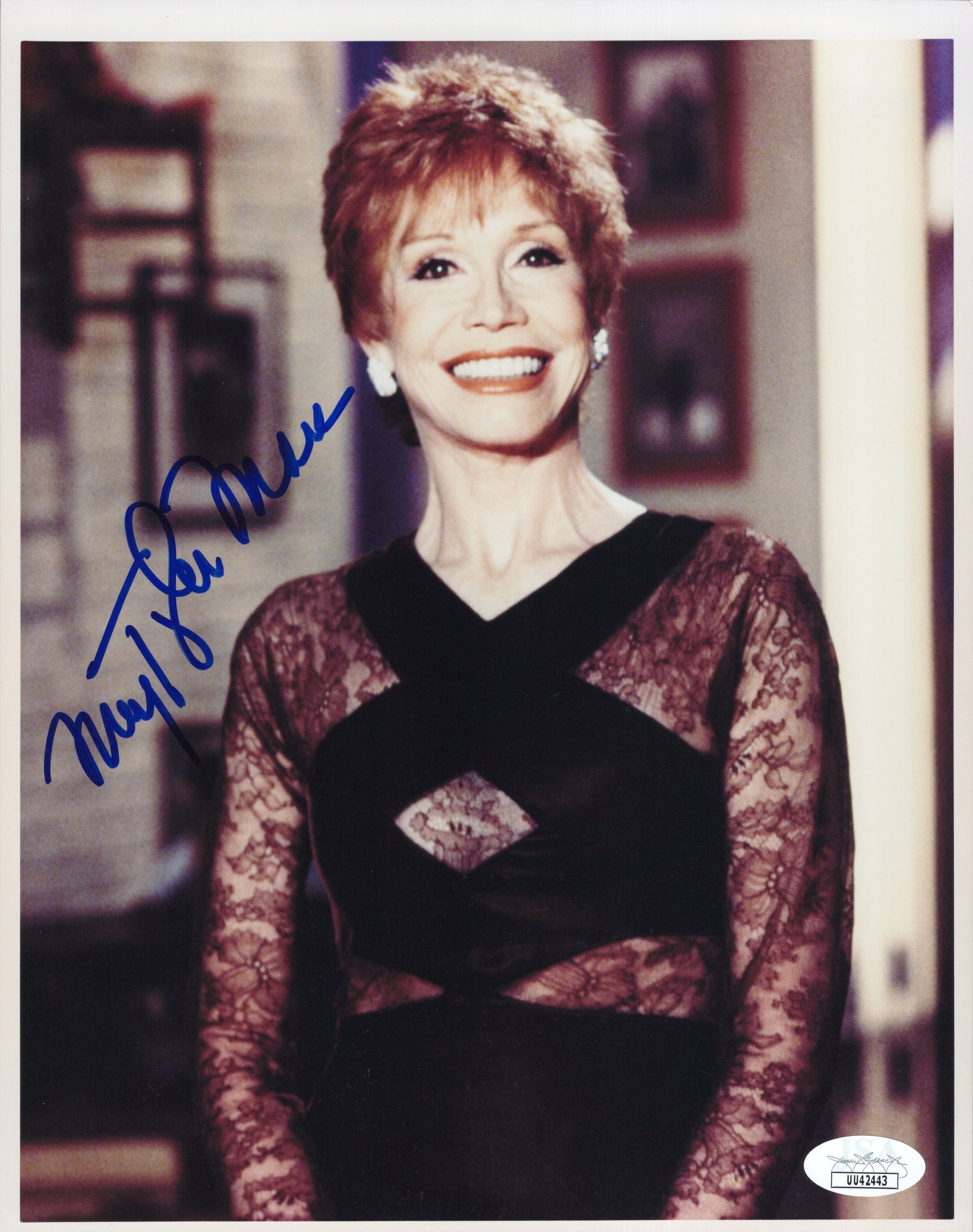 Mary Tyler Moore Signed Photo 8x10, Mary Tyler Moore Autograph in Fancy Dress, JSA and PSA Letter Double Certified Authentic UU42443