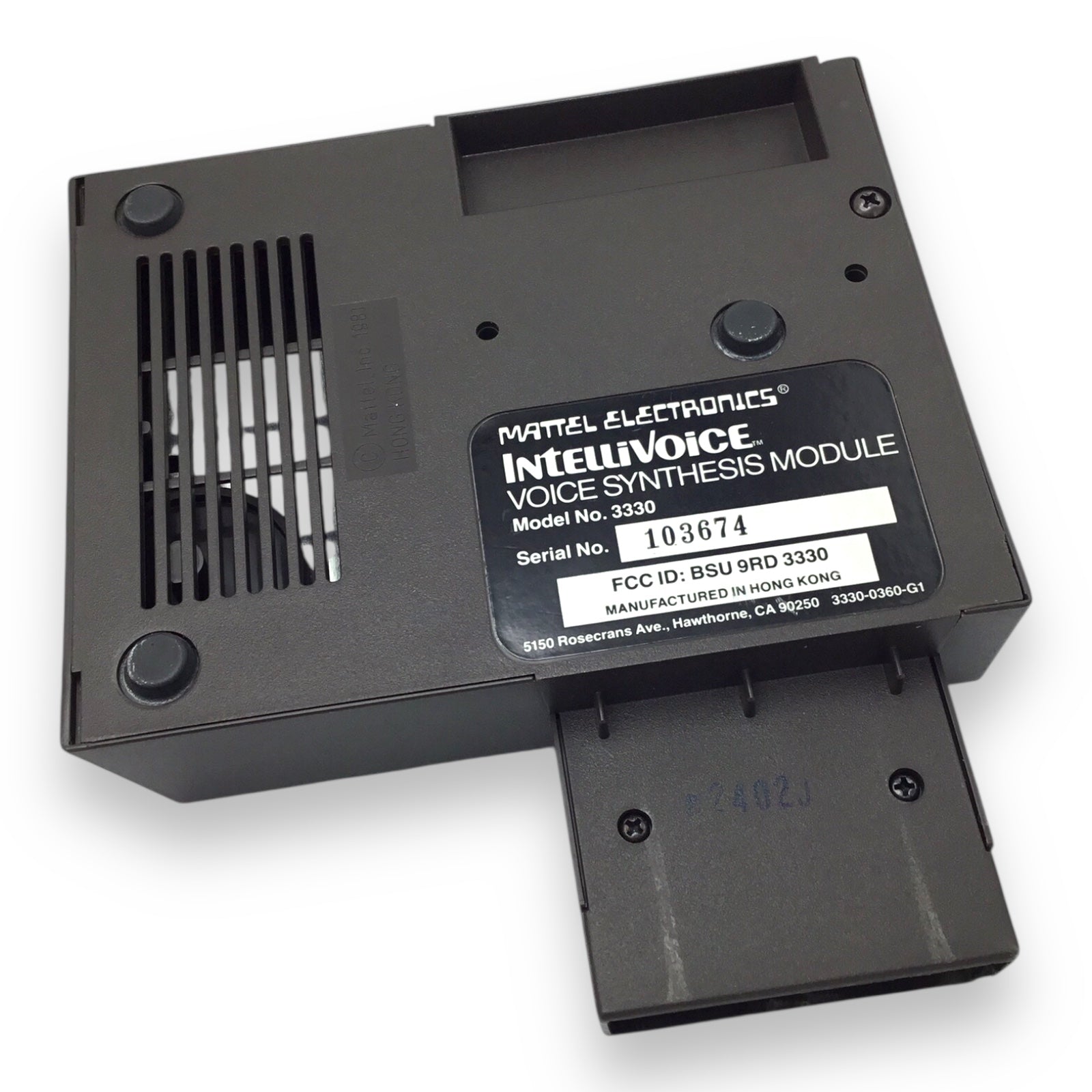 Mattel Intellivision 2609 Console w/ Controllers, RF Cable & Intellivoice Module – Tested