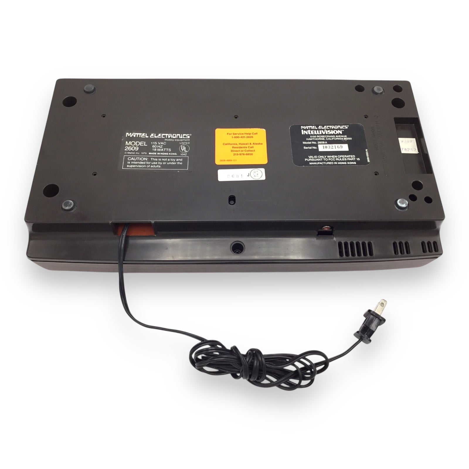 Mattel Intellivision 2609 Console w/ Controllers, RF Cable & Intellivoice Module – Tested