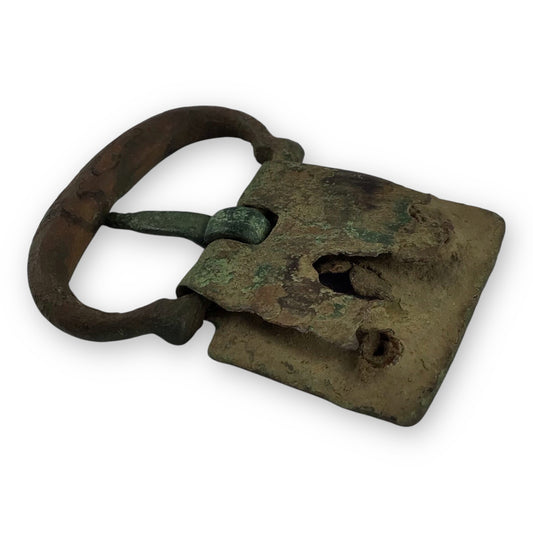 Medieval Bronze Gilt St. George & Dragon Buckle Plate 13th C