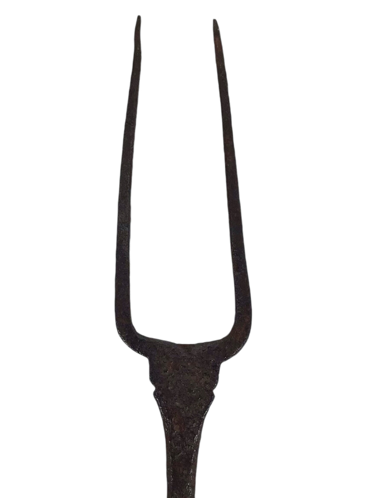 Medieval Iron Meat Fork with Struck Maker’s Mark, Twisted & Chiseled Work (English, French, or German Origin)
