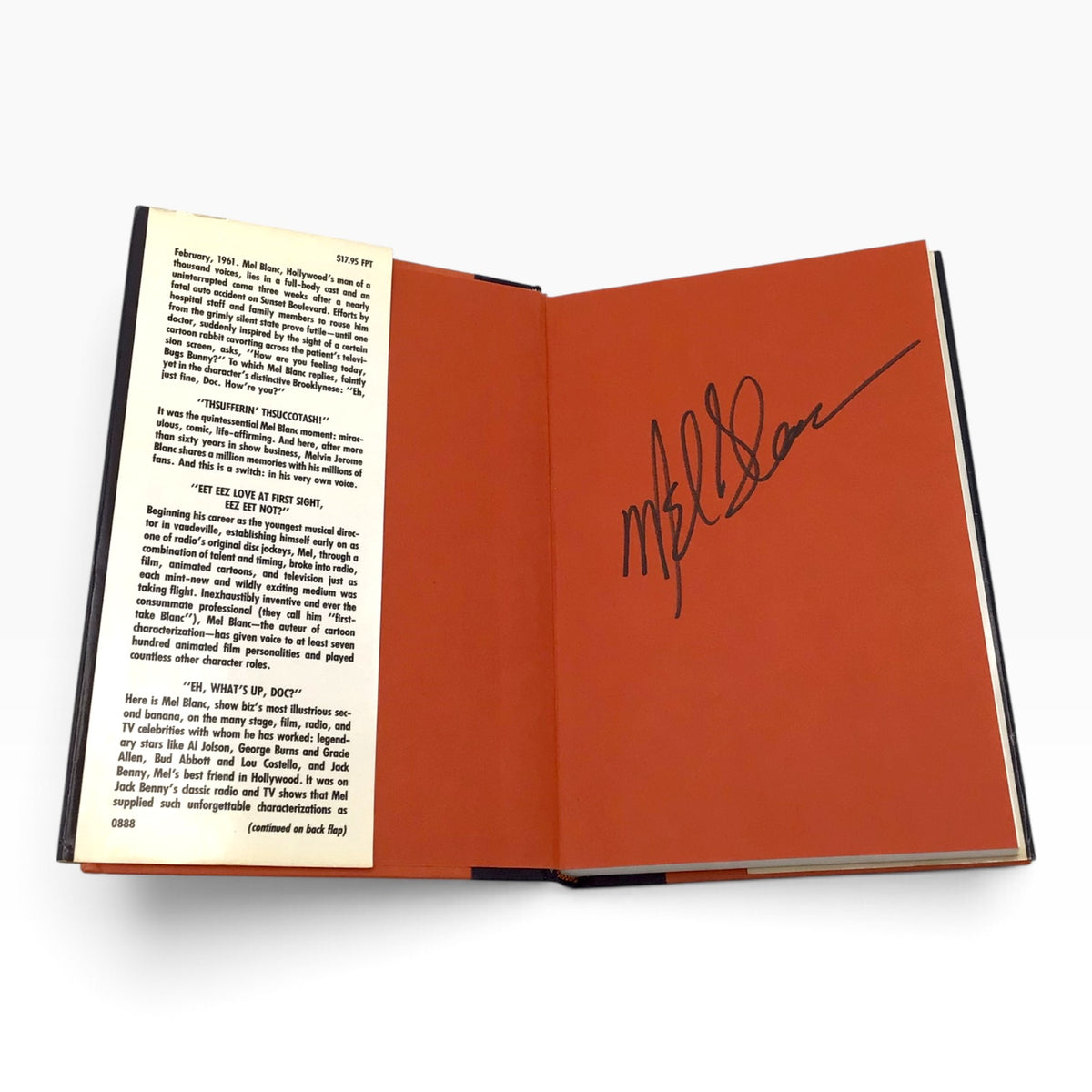 Mel Blanc Signed That's Not All Folks! – My Life in the Golden Age of Cartoons and Radio – 1988 Hardcover