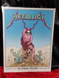 Metallica Concert Poster Silkscreen Print 18x24" 02282019 El Paso Hokum Press
