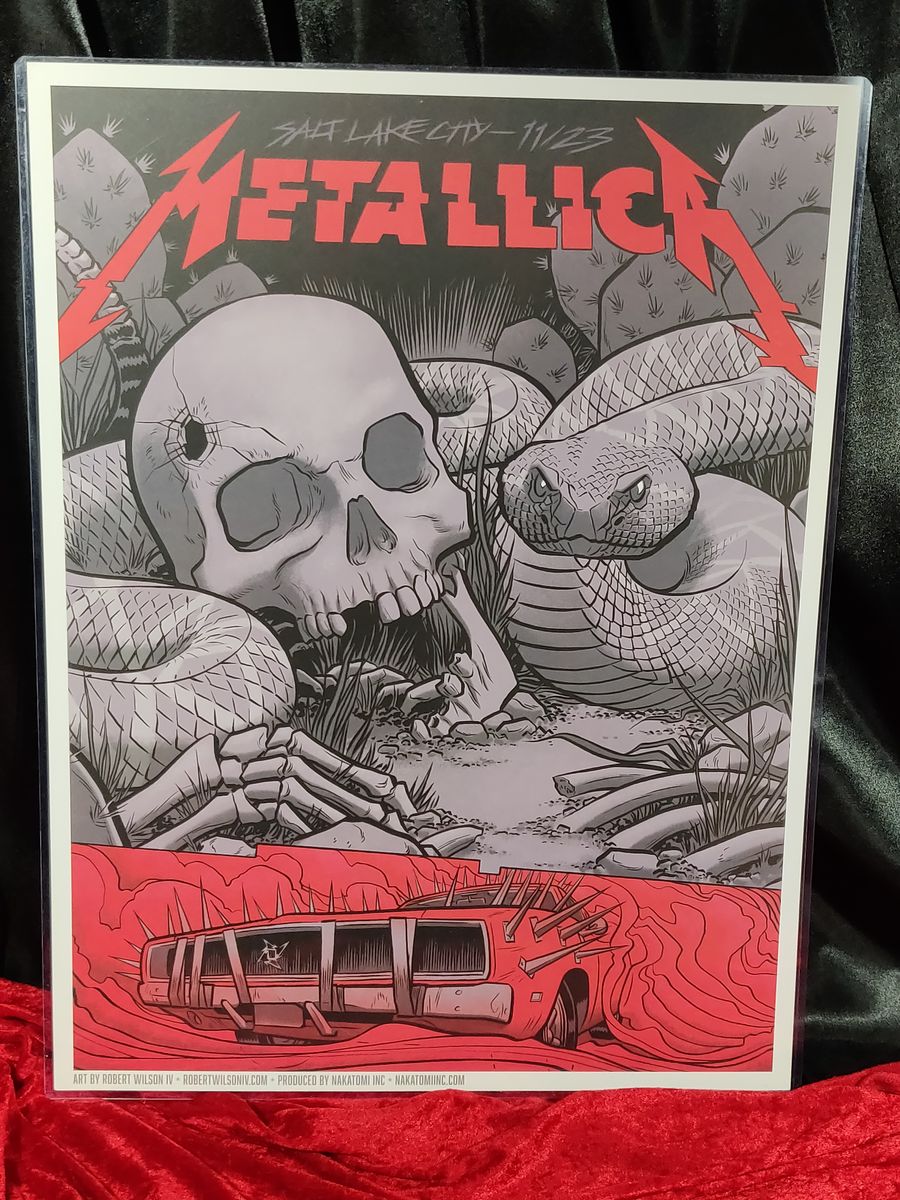 Metallica Concert Poster Silkscreen Print 18x24" 11232018 Salt Lake City Wilson