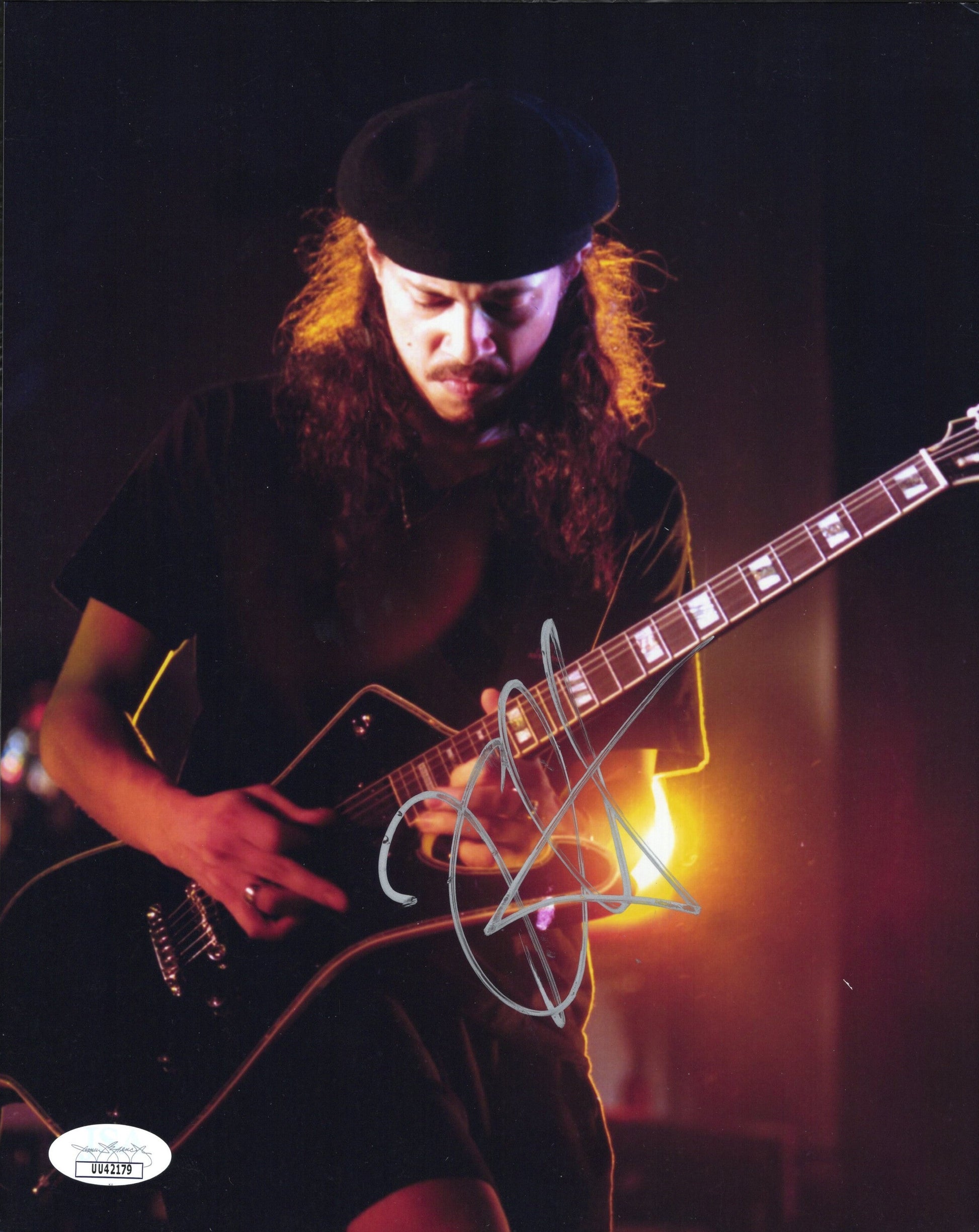 Metallica Kirk Hammett Signed Photo 8x10, Metallica Kirk Hammett Autograph, JSA and PSA Letter Double Certified Authentic UU42179