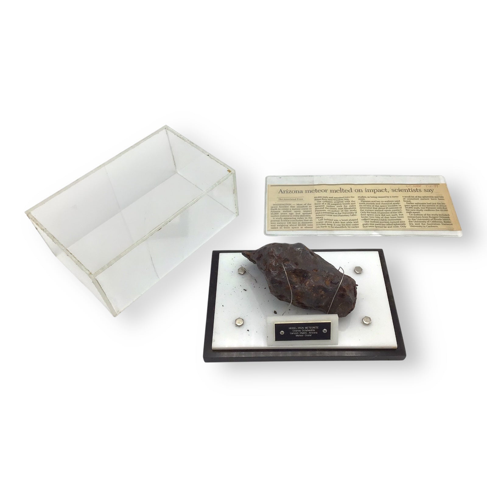 Meteorite, Canyon Diablo, Arizona, 1356G, John A. Lednicky Estate