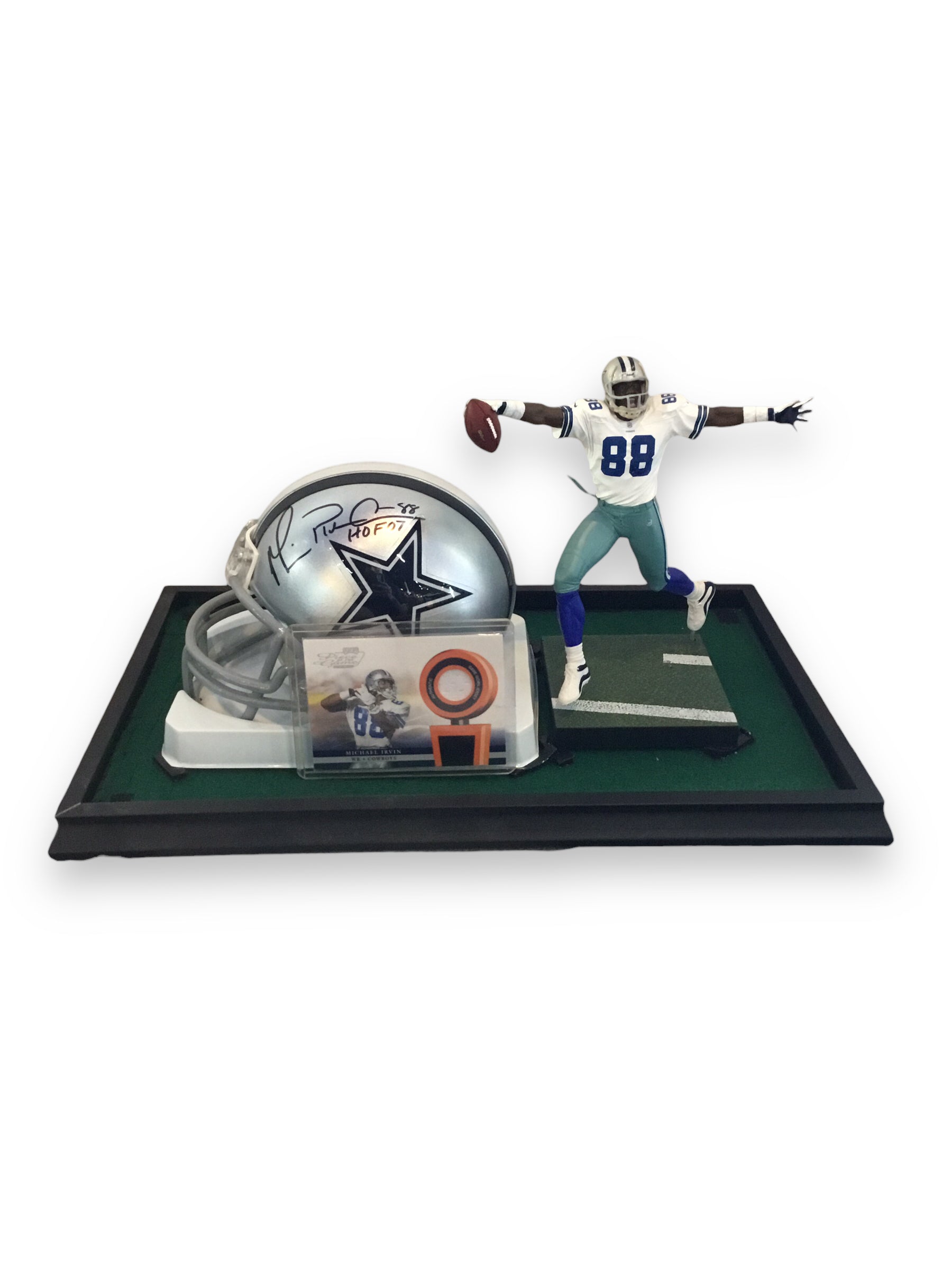 Michael Irvin Cowboys Certified Authentic Autographed Mini-helmet Shadowbox