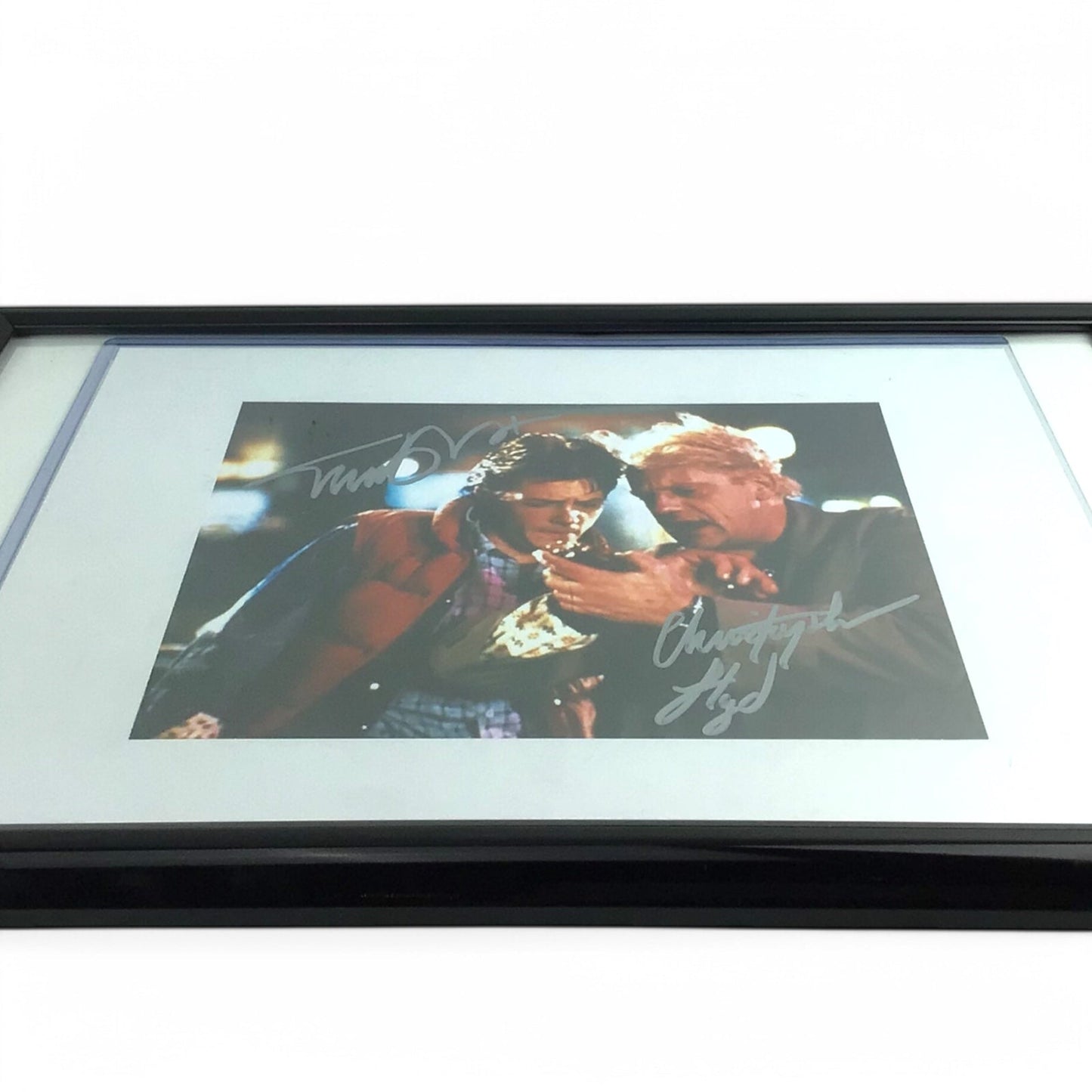 Michael J. Fox & Christopher Lloyd Signed Back to the Future Photo 12x14 COA Framed