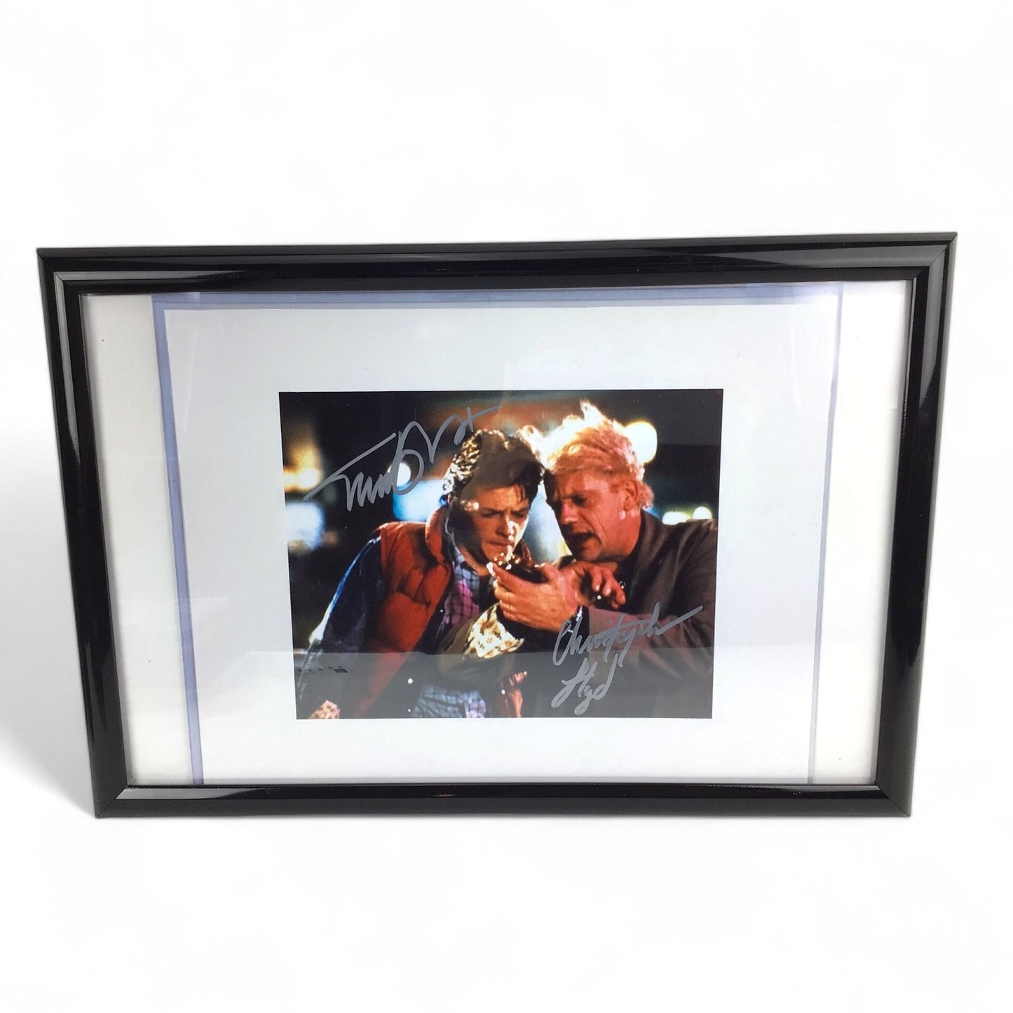 Michael J. Fox & Christopher Lloyd Signed Back to the Future Photo 12x14 COA Framed