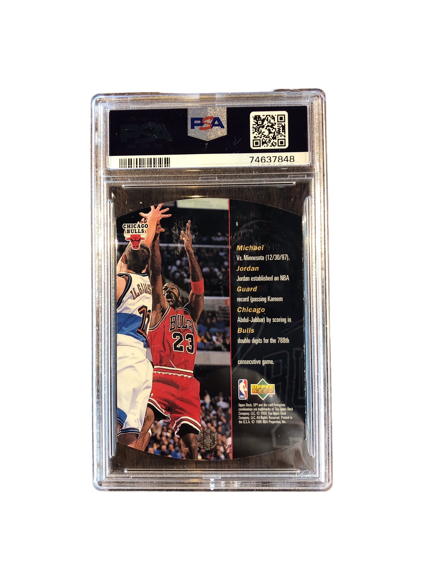 Michael Jordan Bulls 1997 SPx #6 Silver Die Cut PSA 8