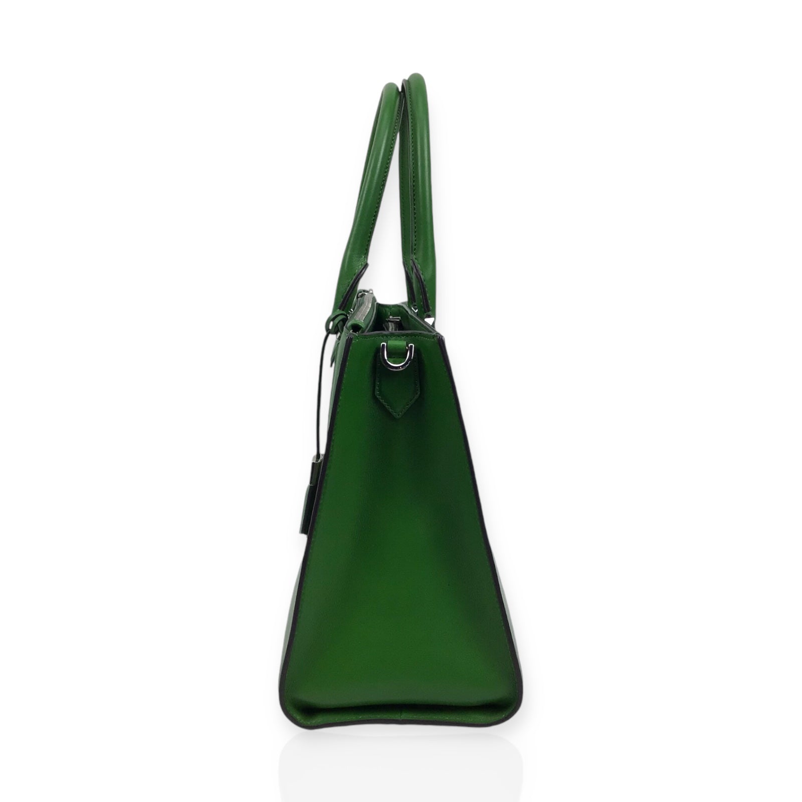 Michael Kors Kelly Green Leather Handbag with Silver Hardware