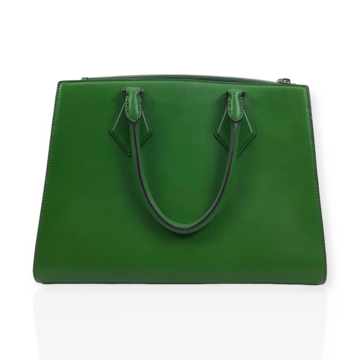 Michael Kors Kelly Green Leather Handbag with Silver Hardware