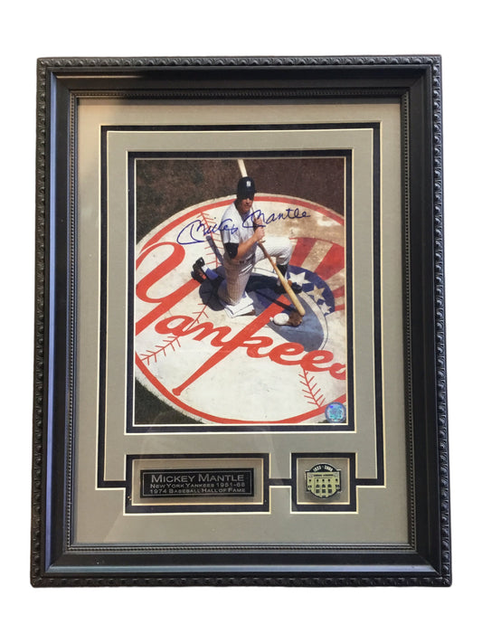 Mickey Mantle New York Yankees Framed Picture AUTOGRAPHED