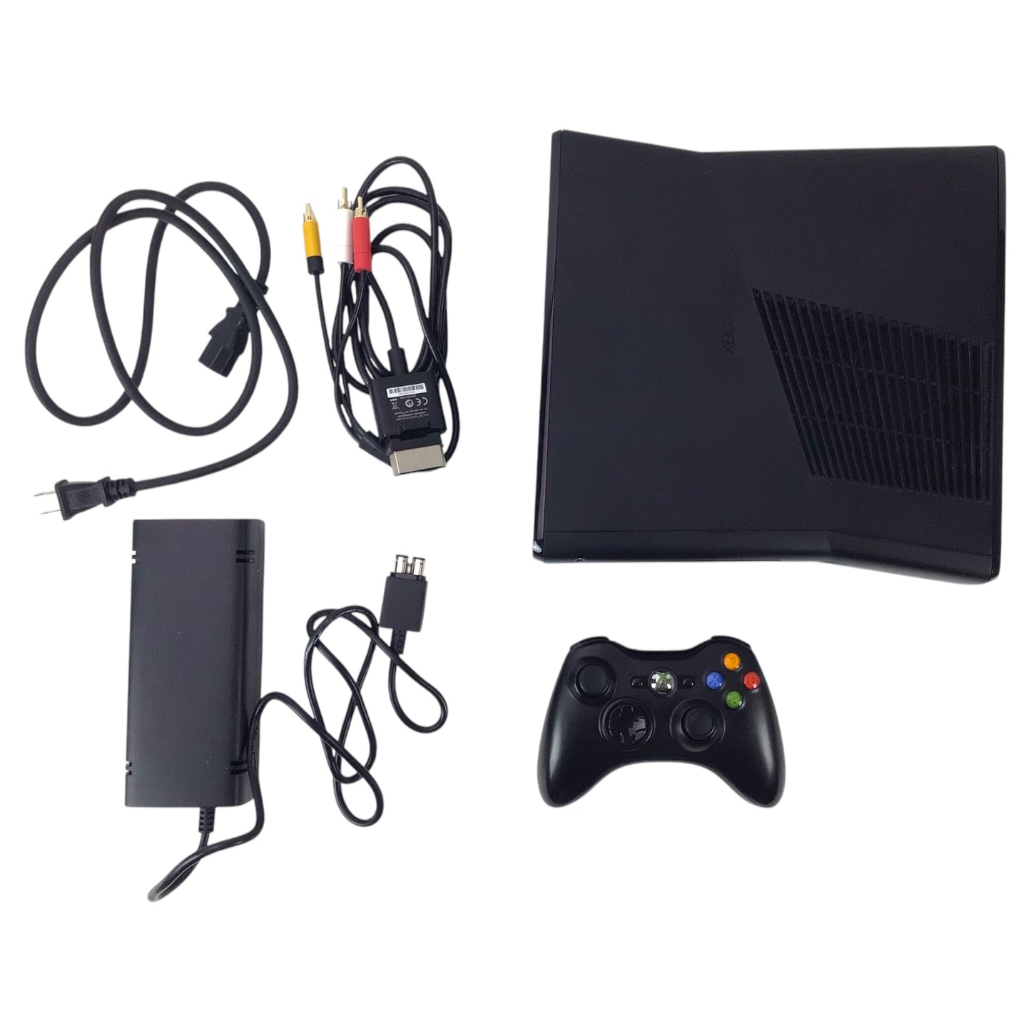 Microsoft Xbox 360 Slim Console - 4GB with Controller & Cables (Working)