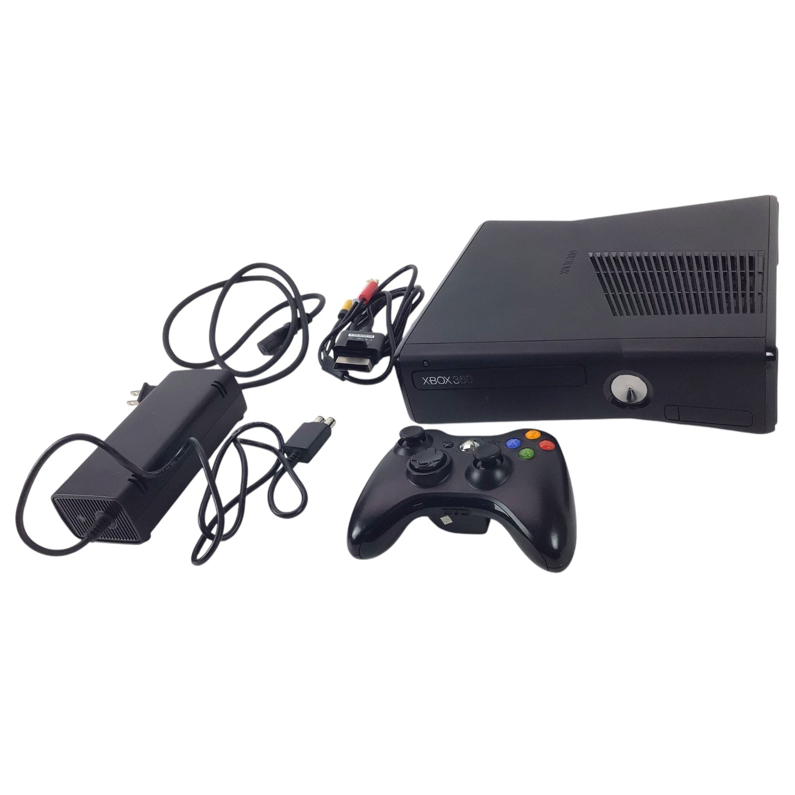 Microsoft Xbox 360 Slim Console - 4GB with Controller & Cables (Working)