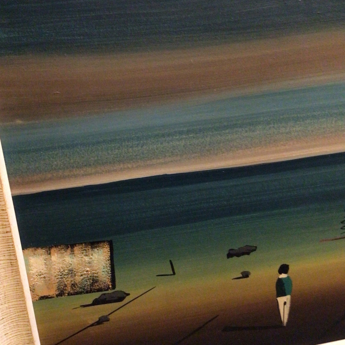 Mid-Century Modern Surrealist Panting - Coastal Seascape