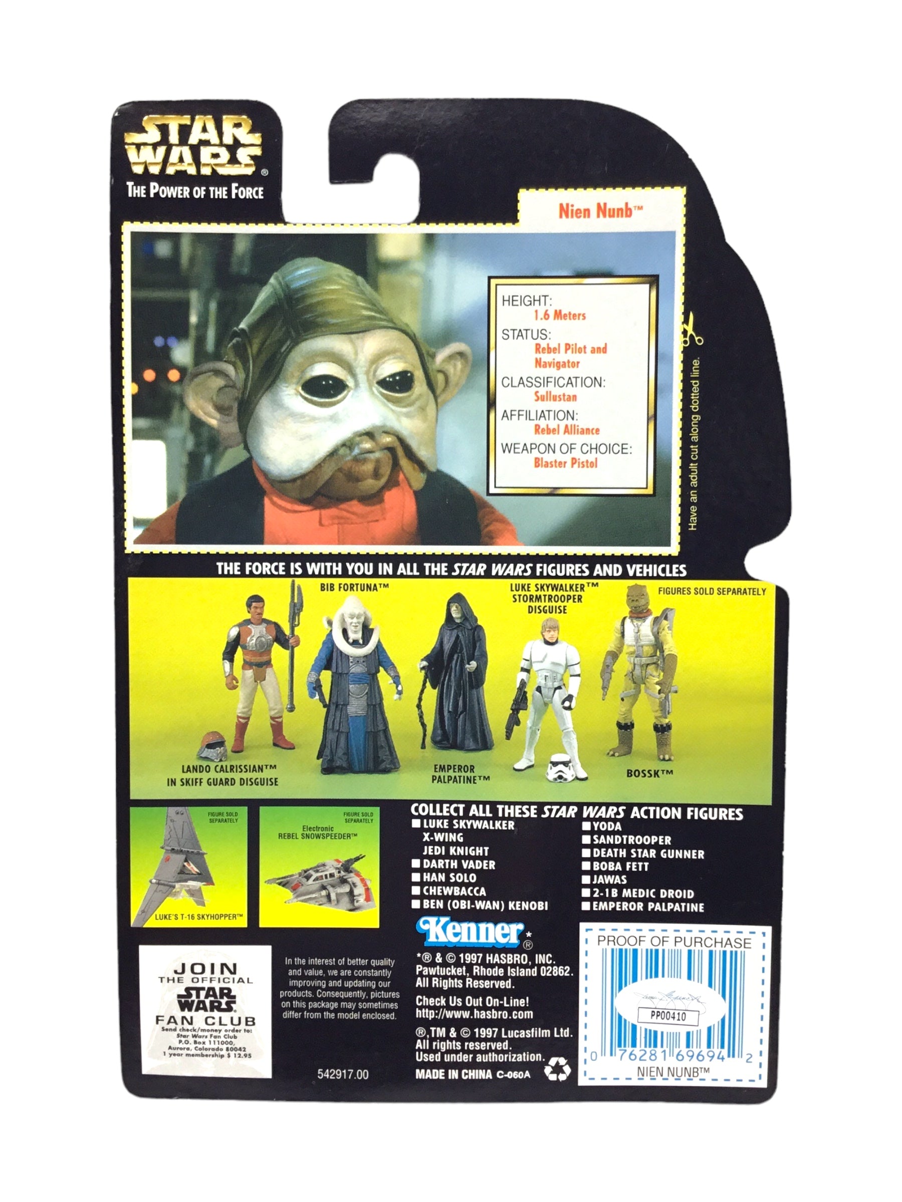 Mike Quinn Autographed Nien Nunb Action Figure In Box JSA Certified