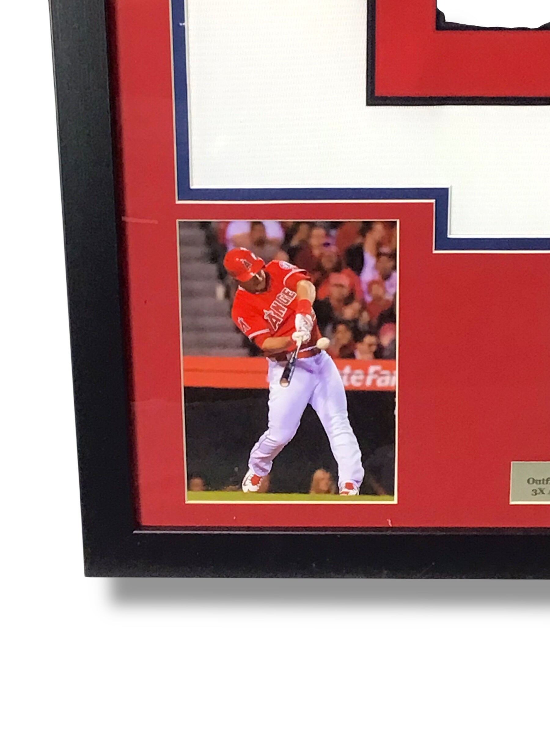 Mike Trout Signed Custom Framed Jersey w/ PSA Cert & Topps Chrome Refractor Card