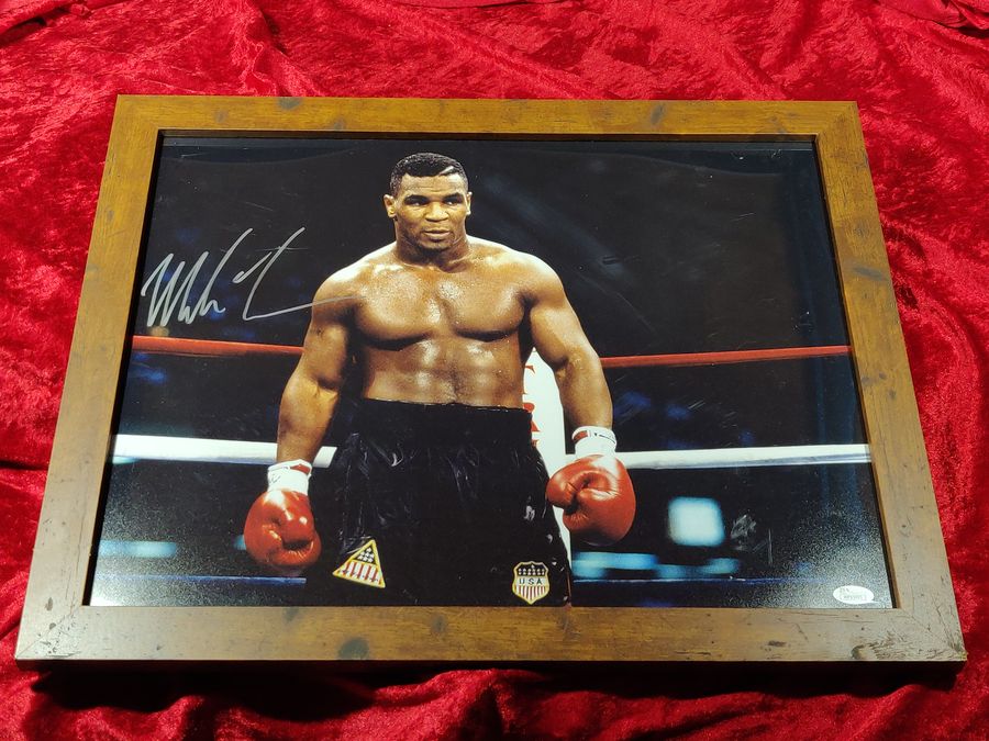 Mike Tyson Autographed Framed Photograph 18x22