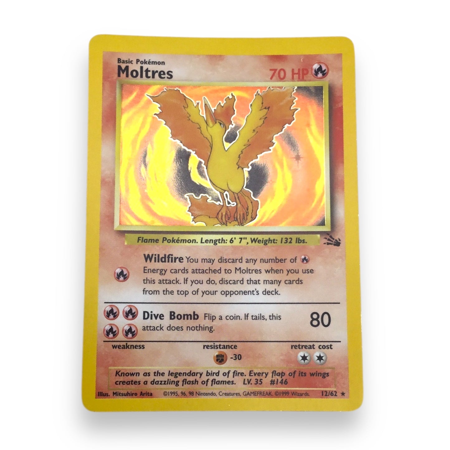 Moltres (12/62) - Pokémon Holo Trading Card