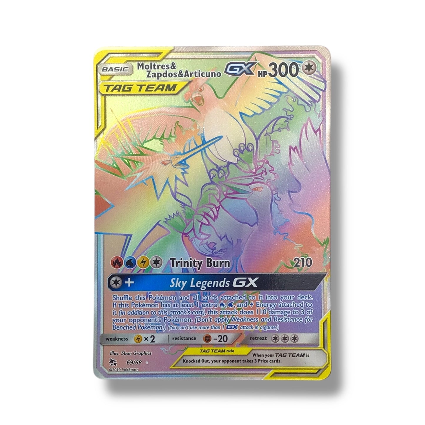 Moltres & Zapdos & Articuno GX (Secret) Pokemon Card - Hidden Fates