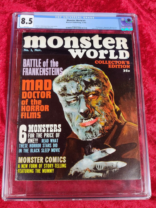 Monster World #1- CGC 8.5- Warren Publishing