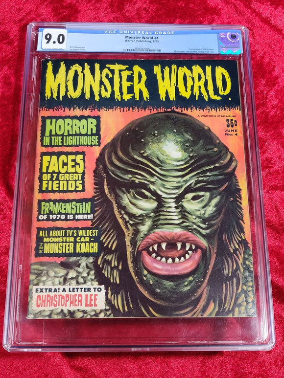 Monster World #4 CGC 9.0 Christopher Lee Interview