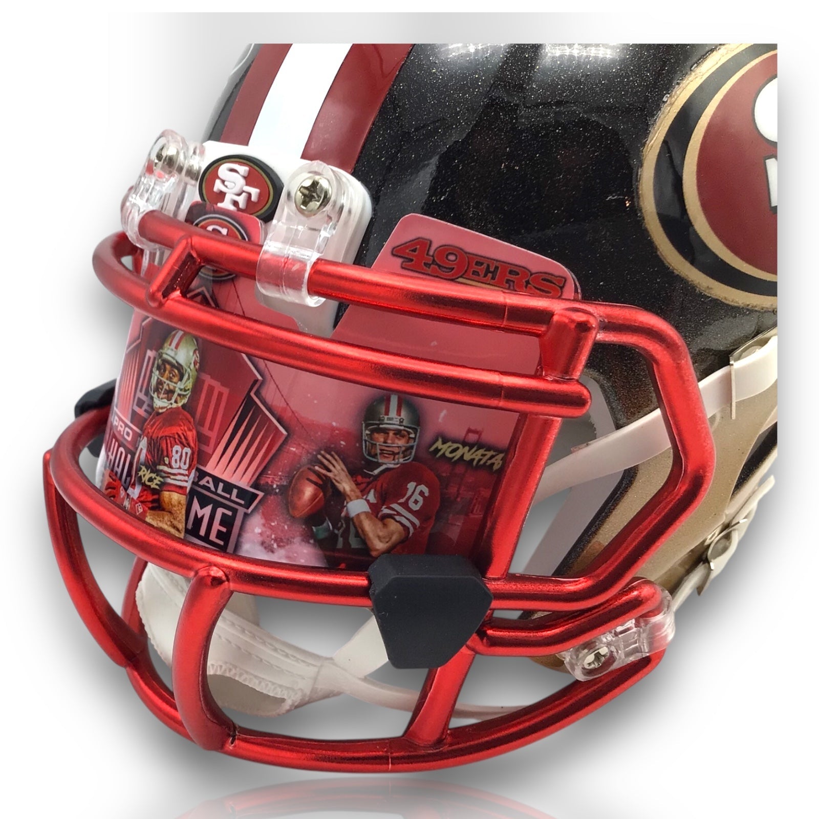 Montana - Rice - Young - Signed San Francisco 49ers Rare 2 Color Mini Helmet COA