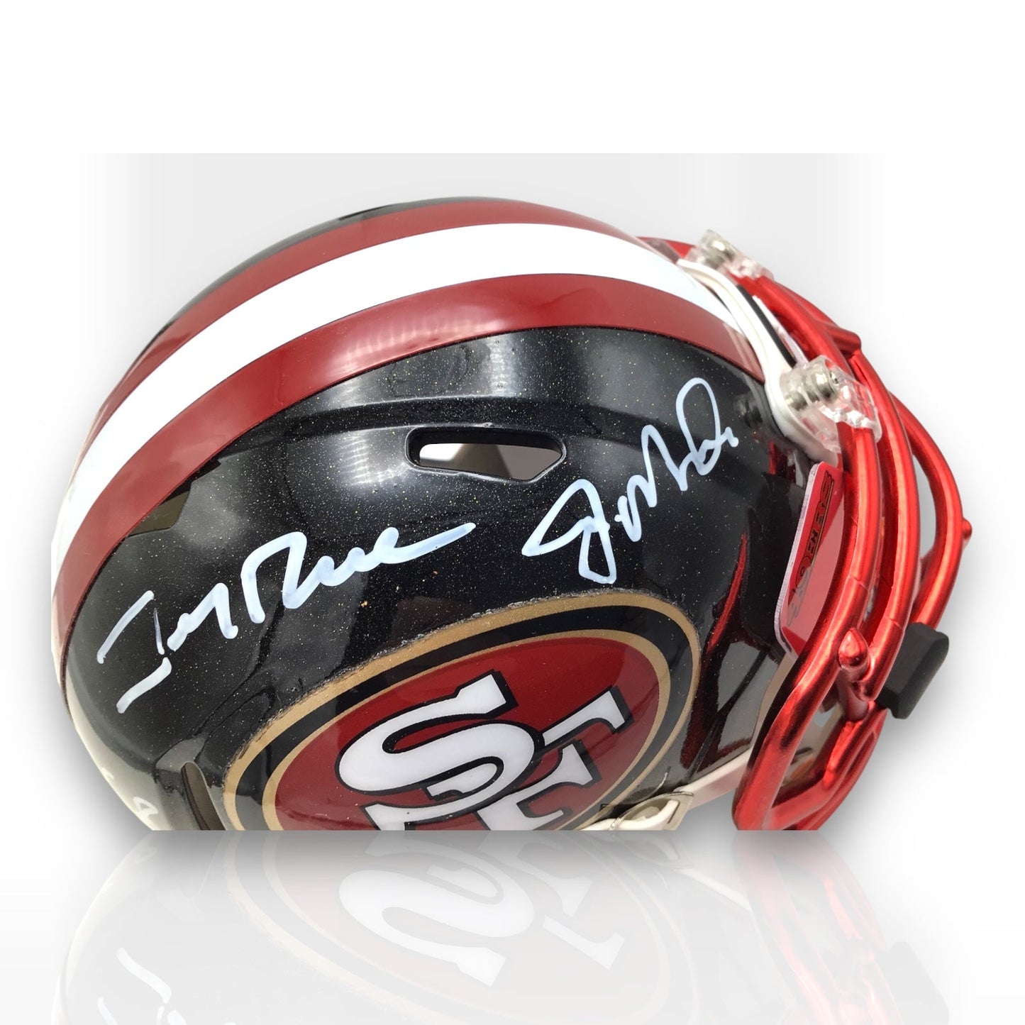 Montana - Rice - Young - Signed San Francisco 49ers Rare 2 Color Mini Helmet COA