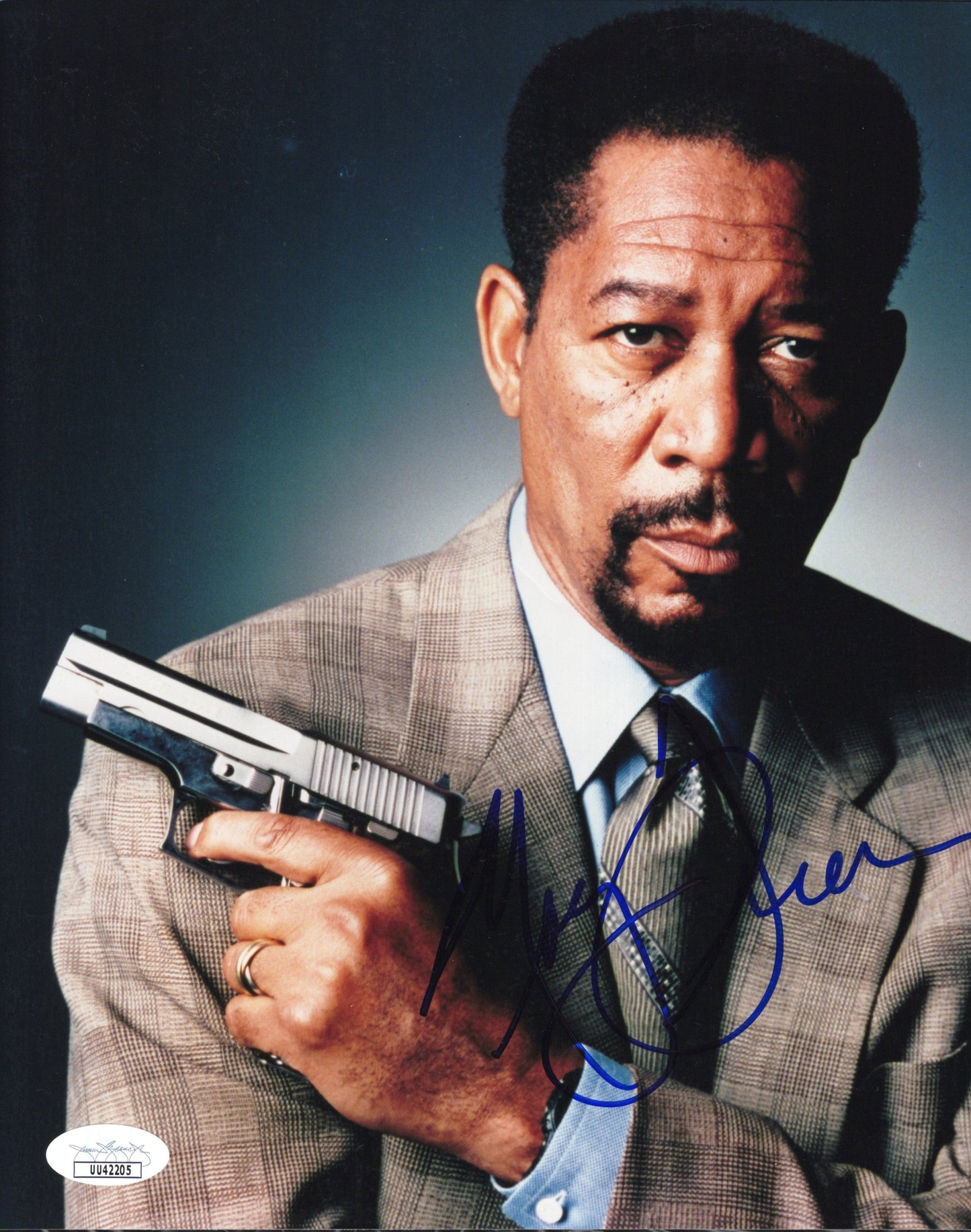 Morgan Freeman in Kiss the Girls Signed Photo 8x10, JSA and PSA Letter Double Certified Authentic UU42205