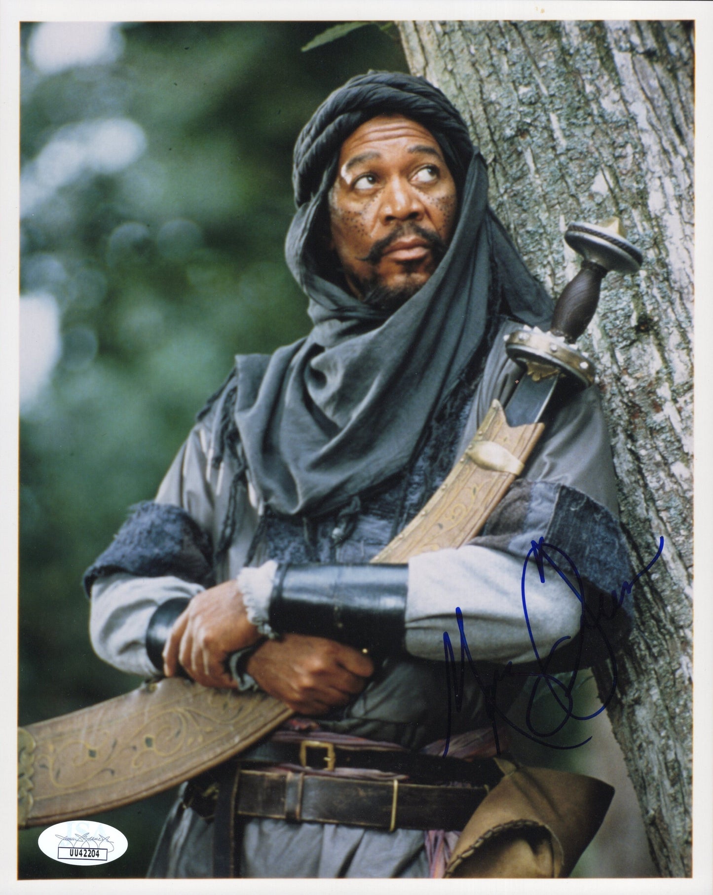 Morgan Freeman in Robin Hood: Prince of Thieves Signed Photo 8x10, JSA and PSA Letter Double Certified Authentic UU42204