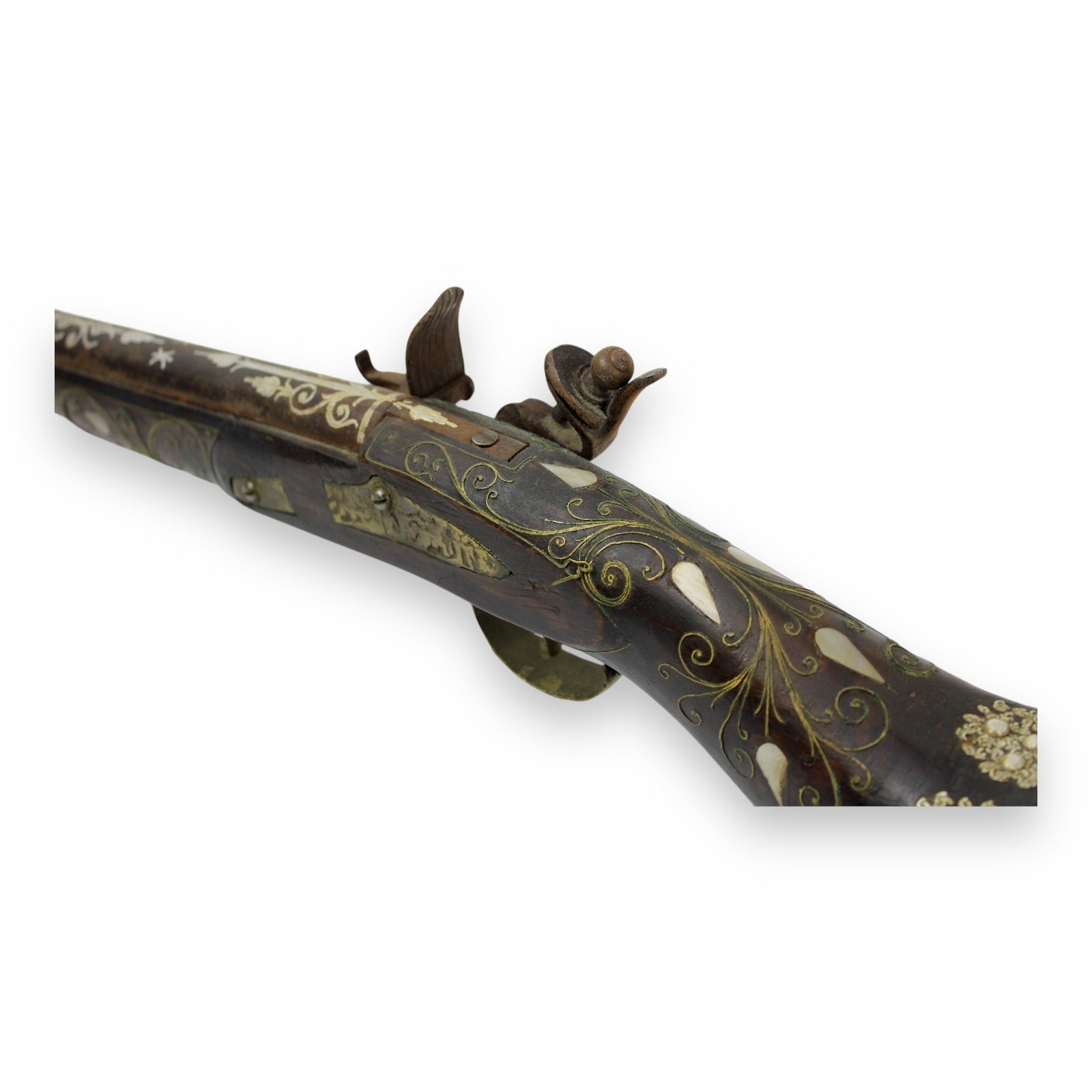 Morocco Flintlock Rifle Highly Decorated with Inlaid Mother of Pearl 17th-18thC