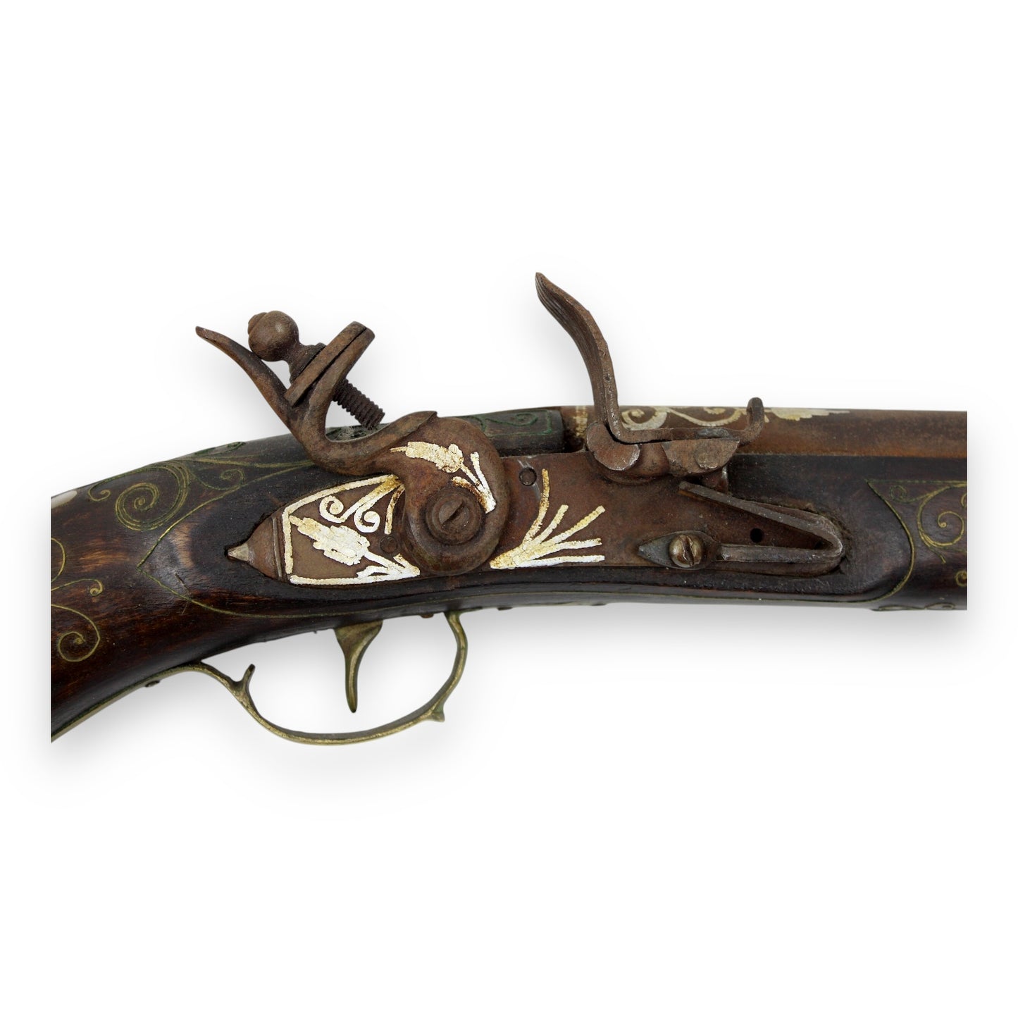 Morocco Flintlock Rifle Highly Decorated with Inlaid Mother of Pearl 17th-18thC