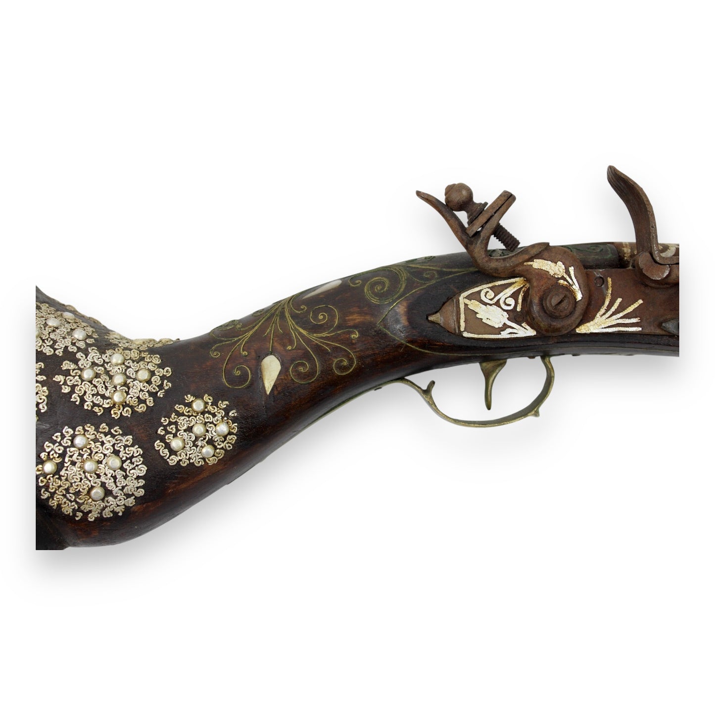 Morocco Flintlock Rifle Highly Decorated with Inlaid Mother of Pearl 17th-18thC