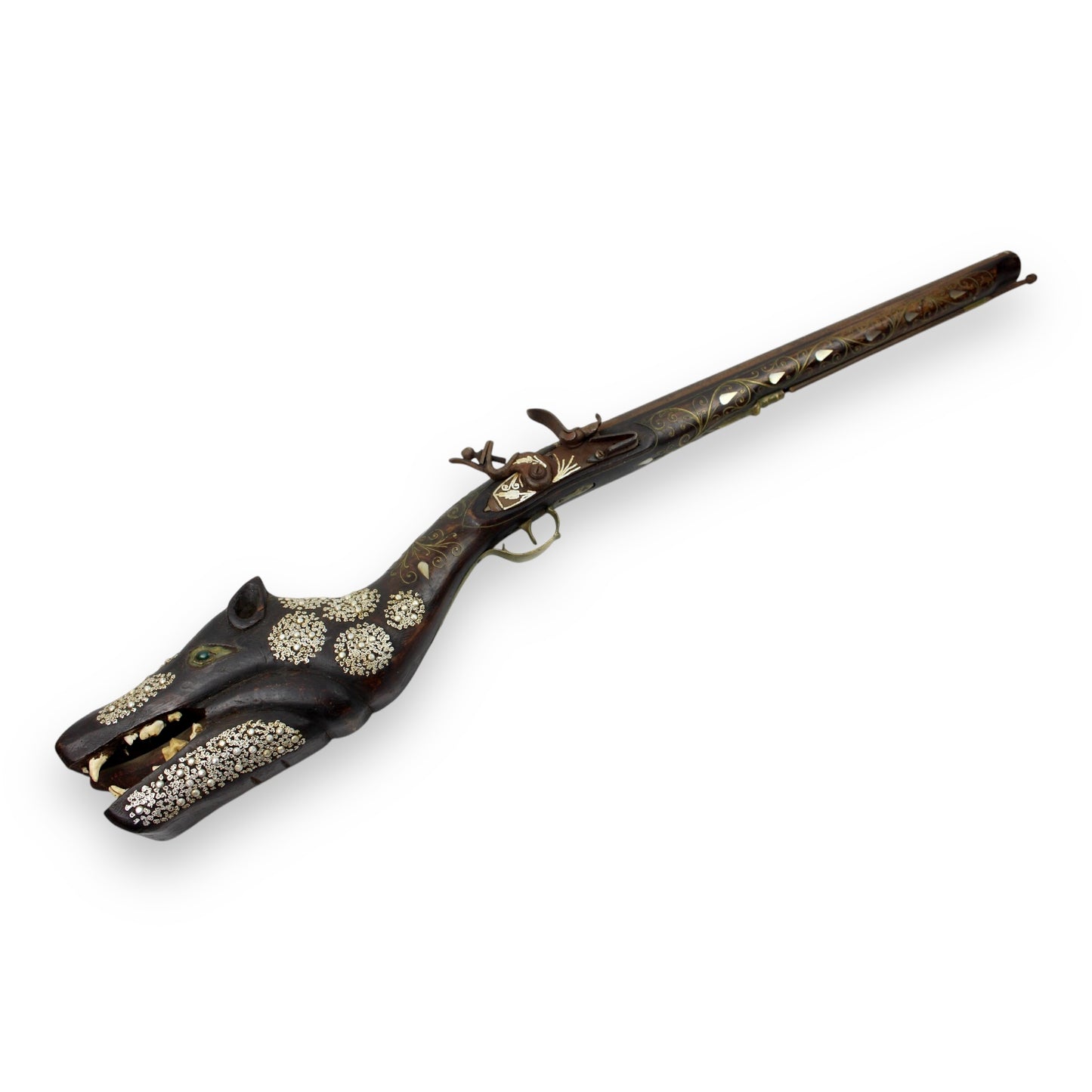 Morocco Flintlock Rifle Highly Decorated with Inlaid Mother of Pearl 17th-18thC