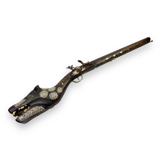 Morocco Flintlock Rifle Highly Decorated with Inlaid Mother of Pearl 17th-18thC