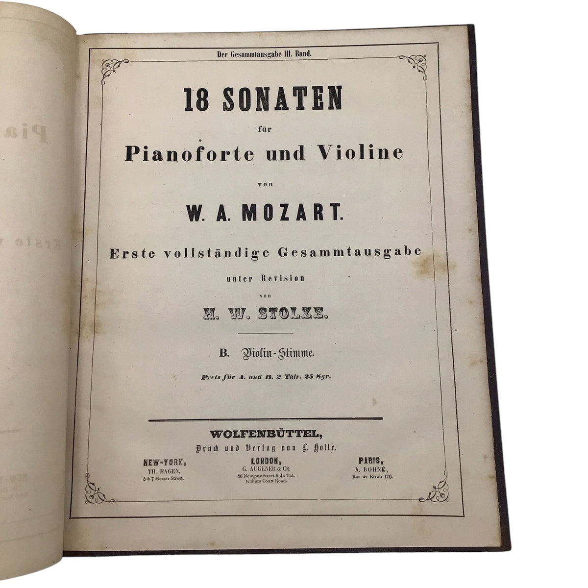 Mozart's Work: 18 Sonatas for Piano & Violin 3A + 3B (German) Set of 2