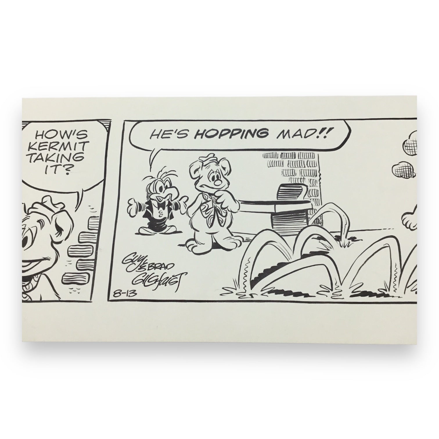 Muppets Original "Hopping Mad" Daily Comic Strip by Guy & Brad Gilchrist - Aug. 13th, 1985