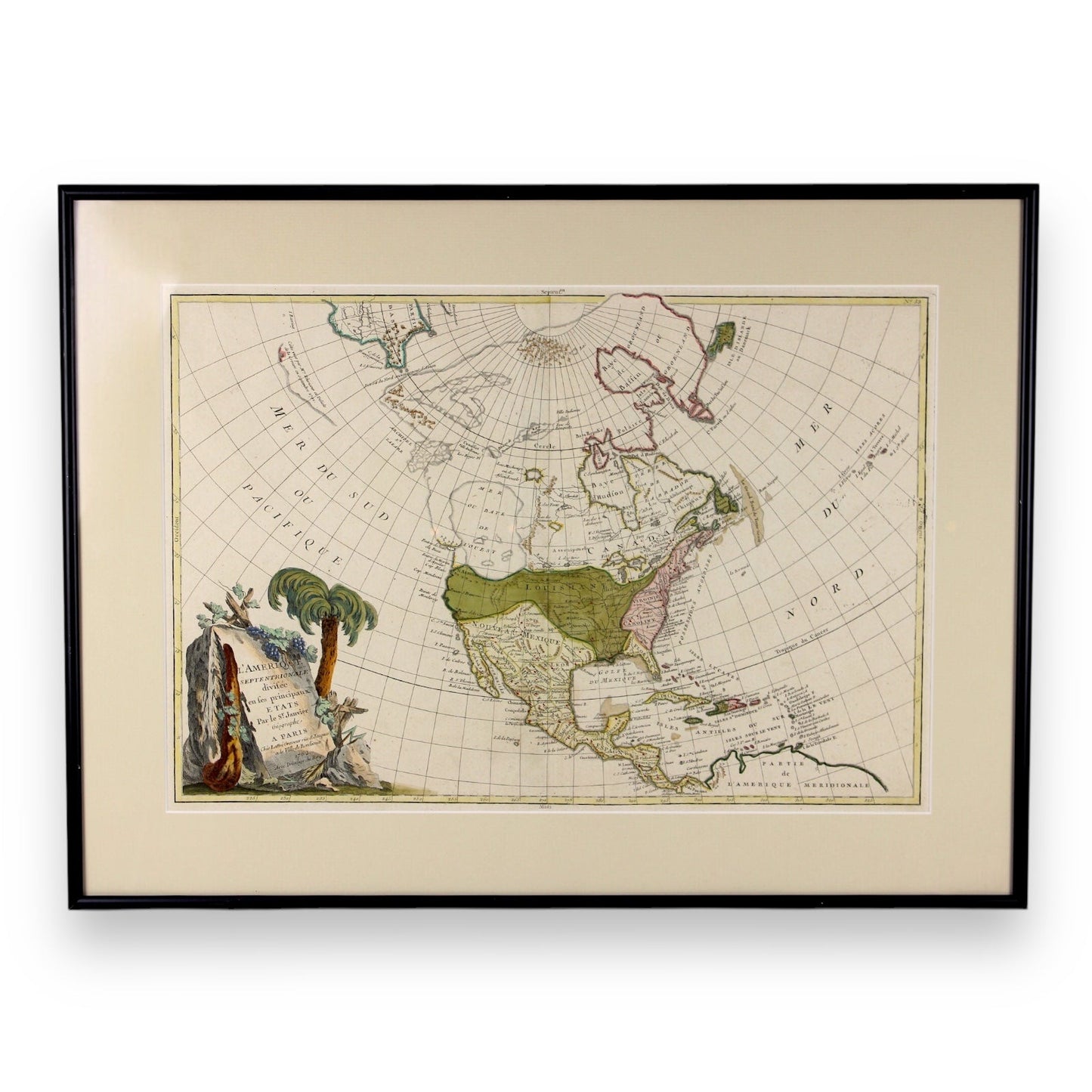 Mythical 'Sea of the West' Map "L'Amerique Septentrionale divisee" by J. Janvier